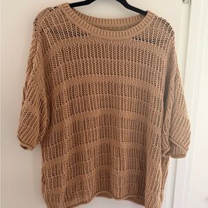 Aerie Tan Crew Neck Sweater